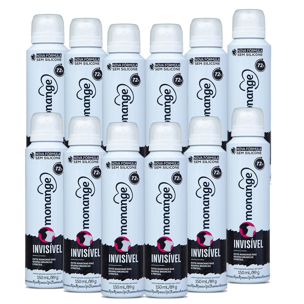 Kit 12 und Desod Aero Monange Fem Invisível 150ml em Oferta na Shopee