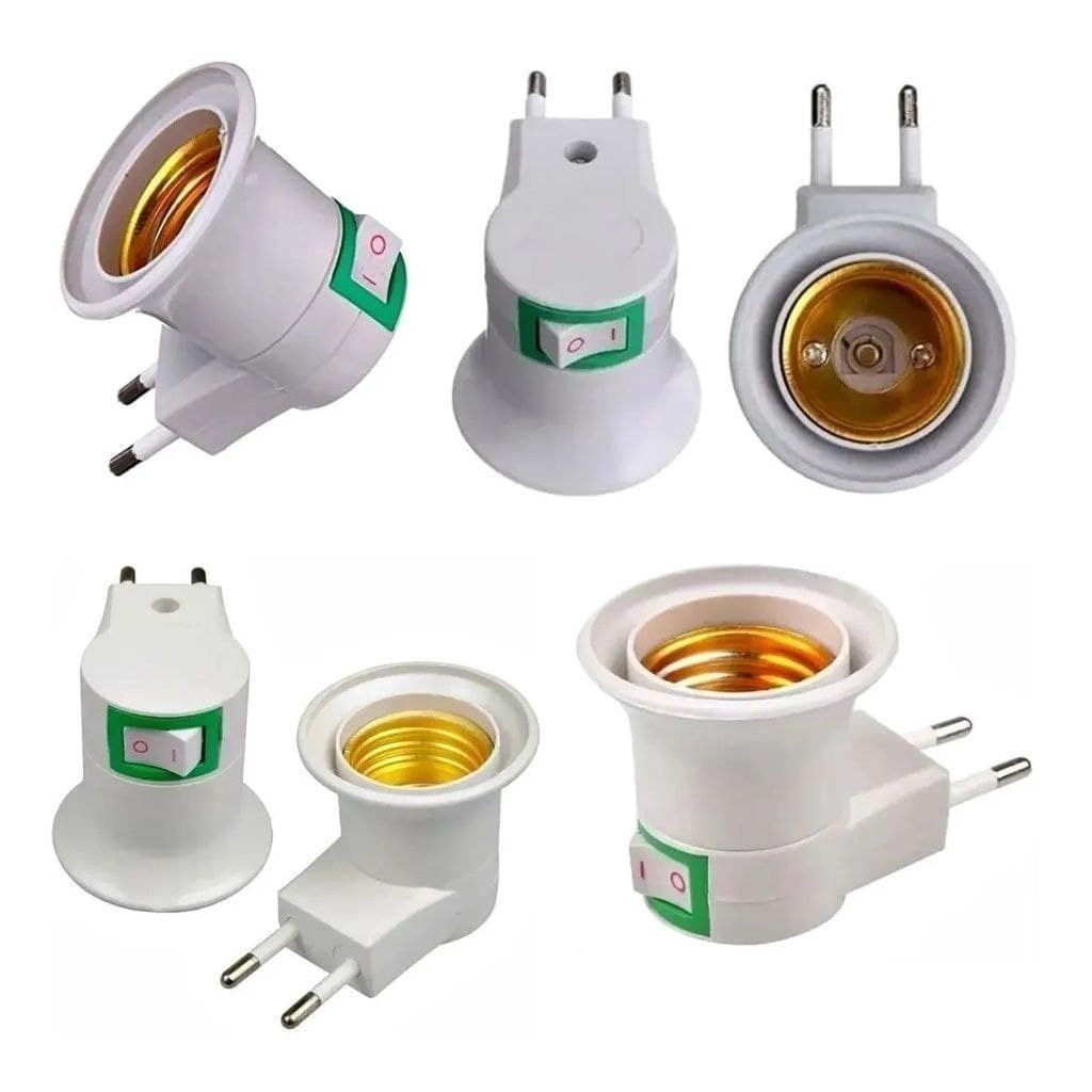 Kit 4 Soquetes E27 Bocal Lâmpada Tomada Chave Liga E Desliga tomada de lampada em Oferta na Shopee