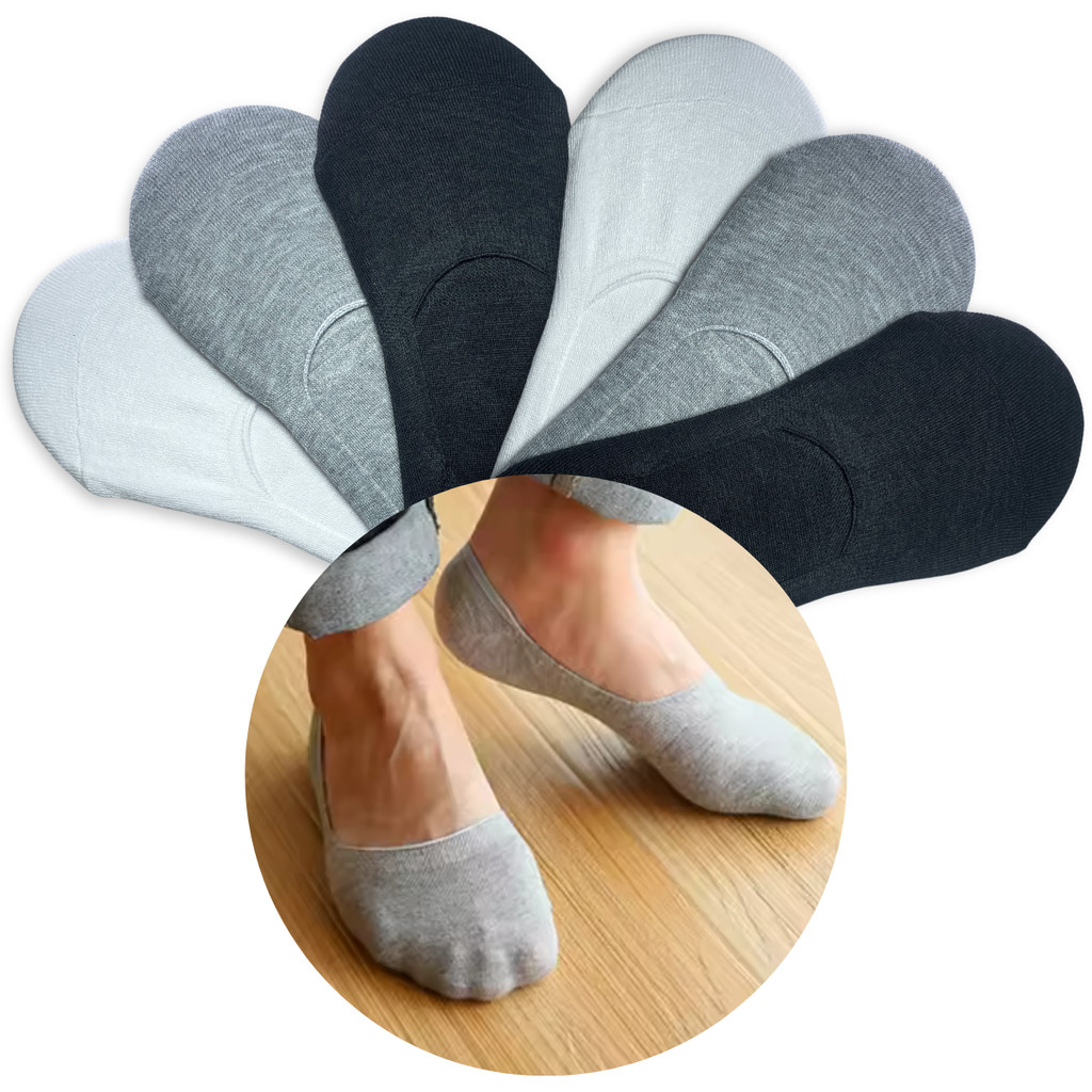 Kit 6 Pares Meia Invisível Masculina Respirável Cano Curto