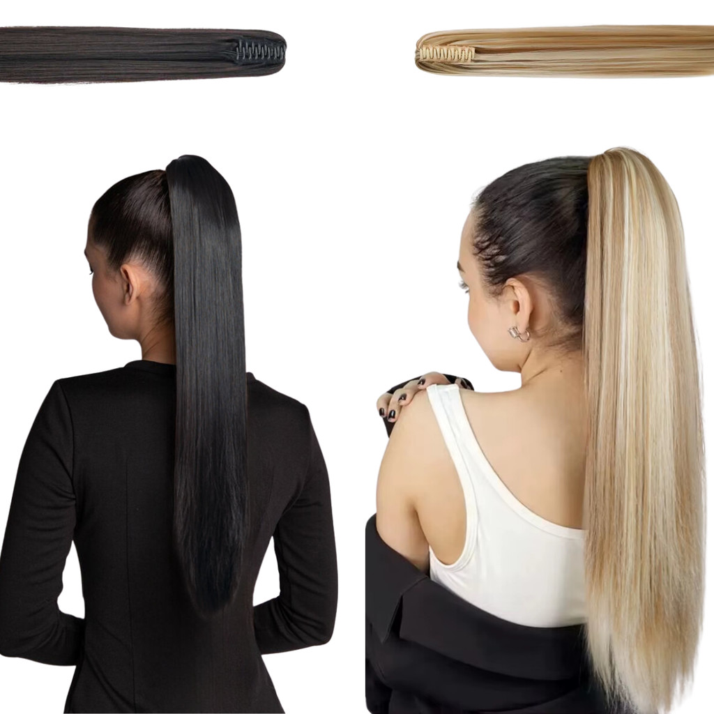 Aplique Rabo de Cavalo Bio Fibra Cabelo Liso 60cm 140g