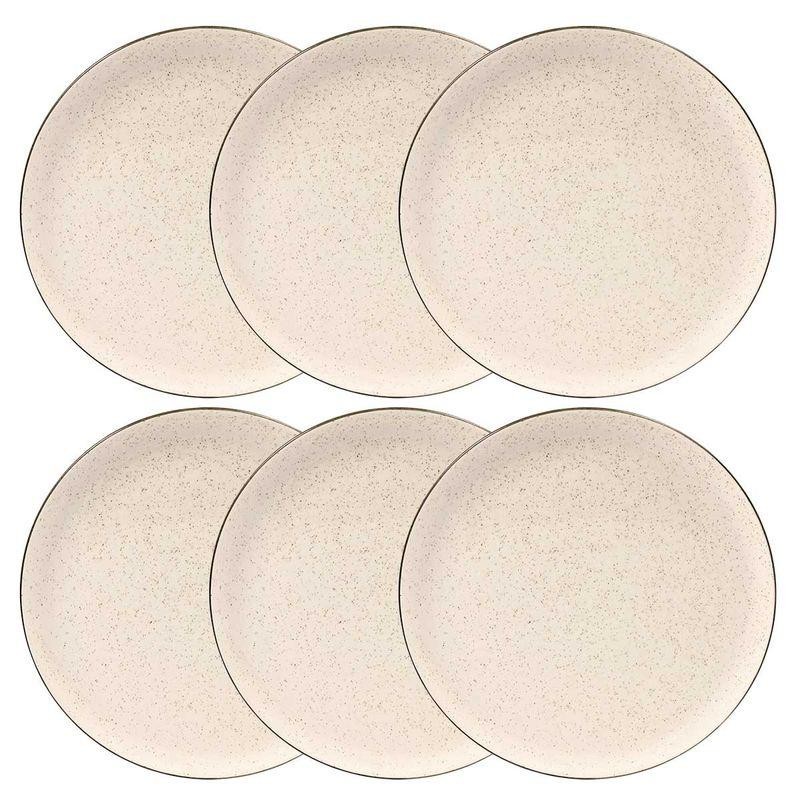 Jogo de 6 Pratos Rasos 26 cm Oxford Flat Duna em Oferta na Shopee