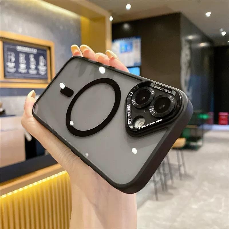 Acrílico mate magnético para magsafe caso de carga sem fio para lina de iphone 11/12/13/14/15/16promax iPhone 15 13 em Oferta na Shopee