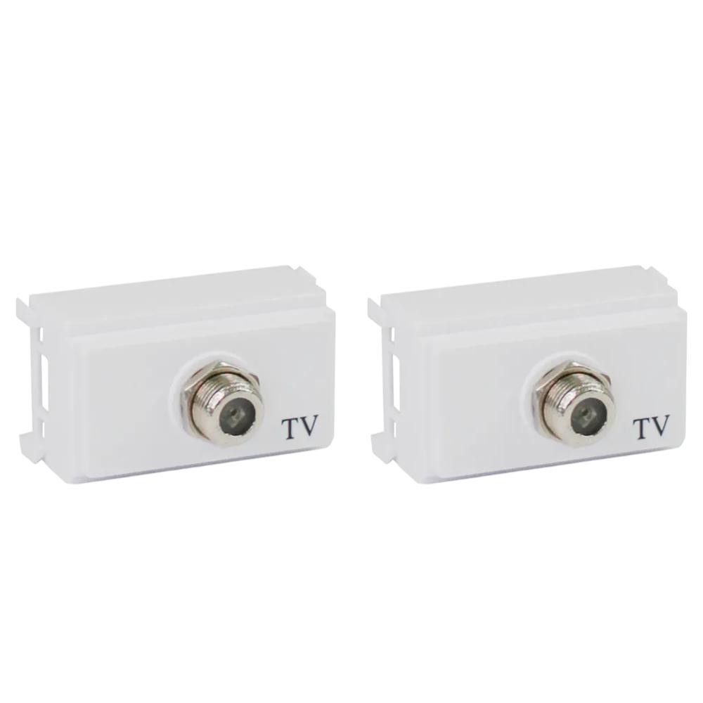 Kit 4 Módulos Tomada Antena TV Ilumi i9 Branco Embutir Parede Residencial Conexão Coaxial Qualidade