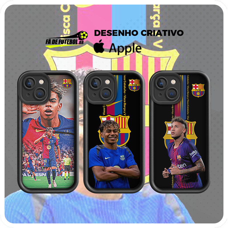 Capa Barcelona Yamal neymar La Liga Estrela De Futebol Silicone com iphone11 14 15 pro max plus JT