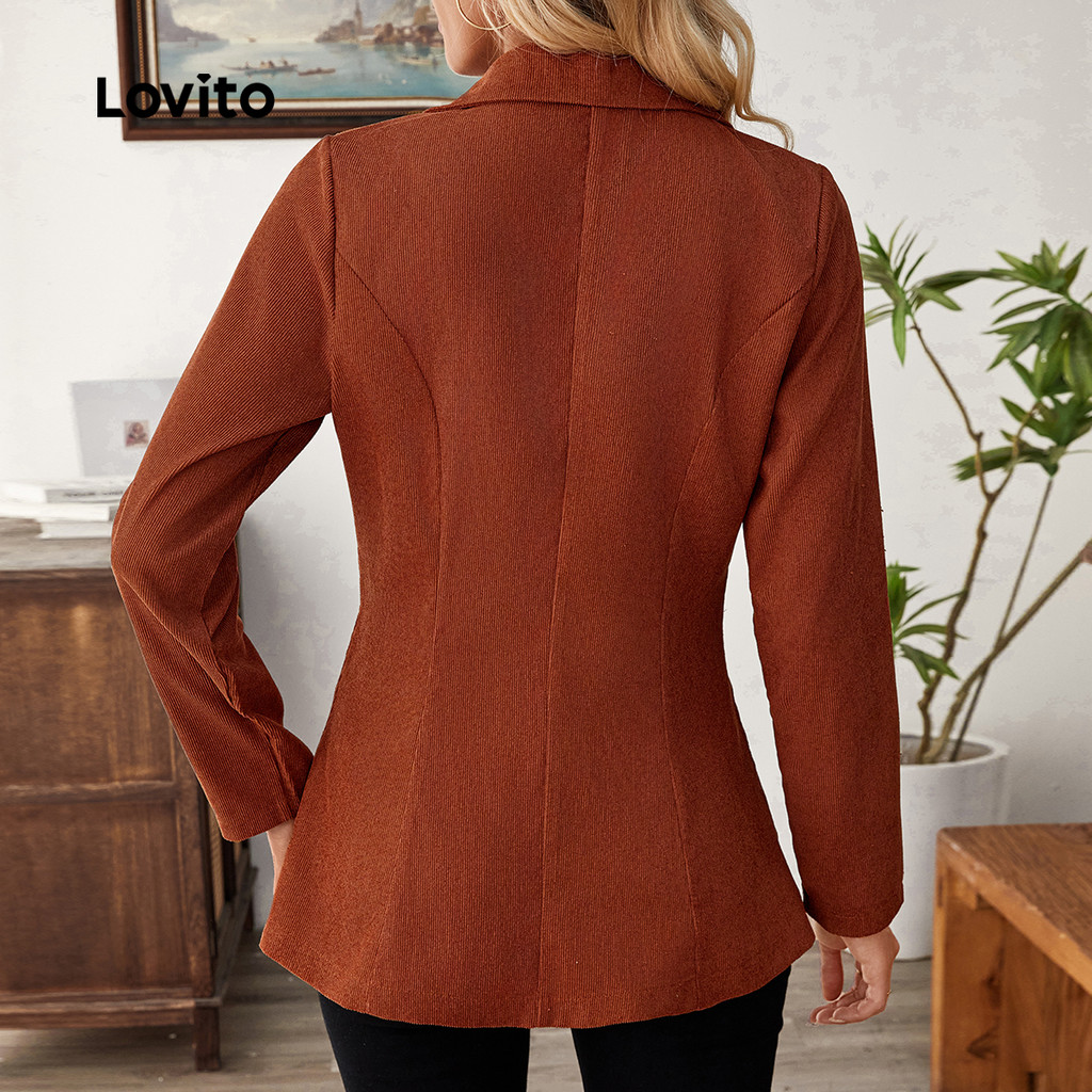 (Trendy) Lovito Blazer Casual de botão liso para mulheres LBL23449 - Women Clothes