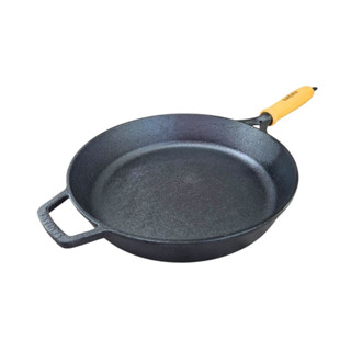 Frigideira Ferro Fundido 27cm Antiaderente Alta Cabo Madeira Bistequeira Bifeteira Chapa Grelhar em Oferta na Shopee