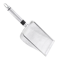 Pá Higiênica Limpeza de Areia Para Gatos de Aço Inox Peneira Coletora Promoção Envio Imediato