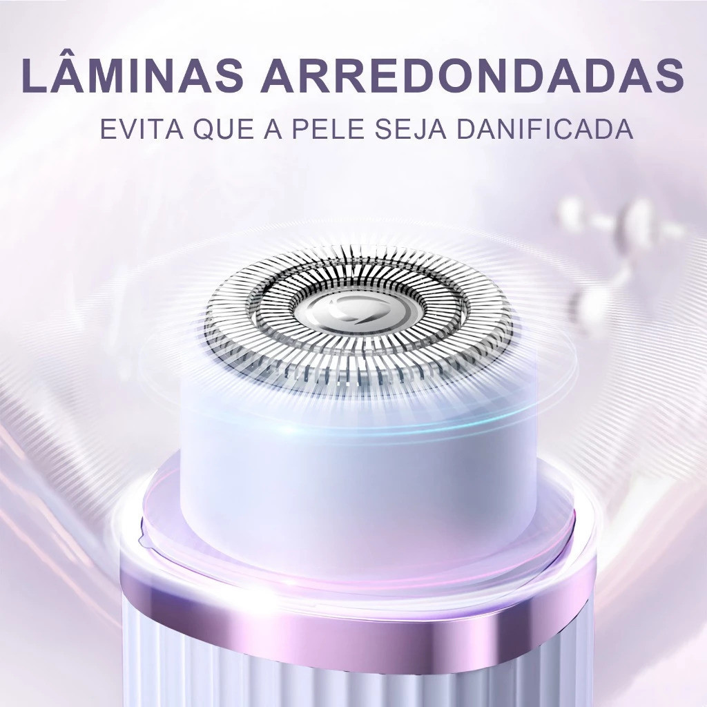 Depilador Eletrico Feminino Recarregável Removedor De Pelos Navalha Dupla