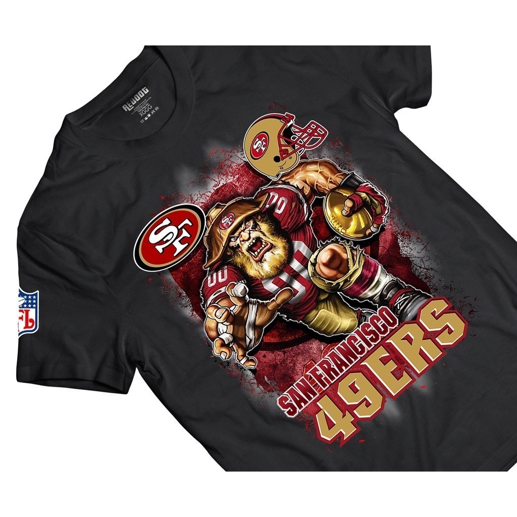 Camiseta Futebol Americano 49ERS Camisa Algodão Adulto ao Plus Size TR