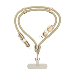 Cordão de Pescoço para Celular com Cabo USB-A / Tipo C / Lightning 240W - 1,5M - Strap - Gshield