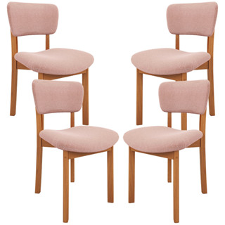 Kit 04 Cadeiras Para Sala de Jantar Cozinha Living Estofada Dara L02 Bouclê Rosê - Lyam Decor em Oferta na Shopee