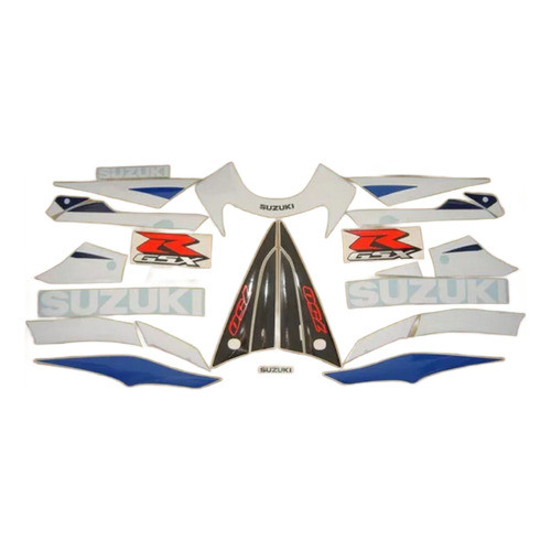 Kit Completo Adesivo Suzuki Gsxr 750 2003 Moto Azul E Branca