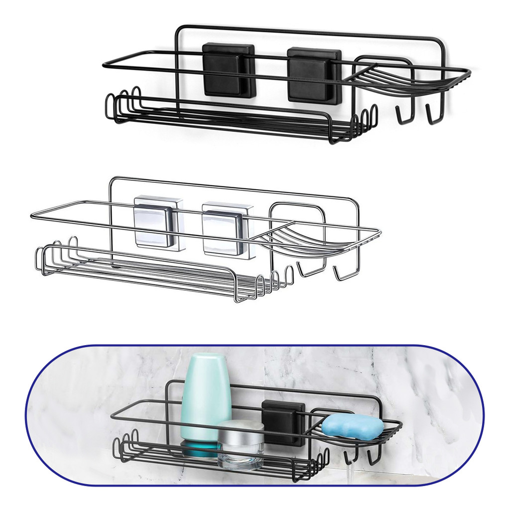 Porta Shampoo E Saboneteira Prática Para Banheiro Sem Furo em Oferta na Shopee