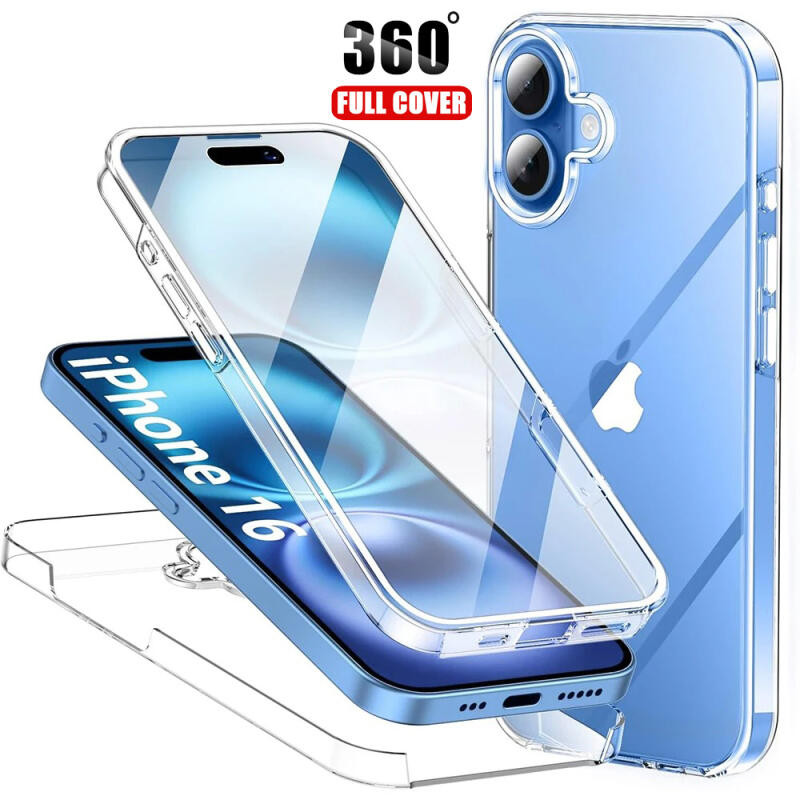 360 ° Capa De Corpo Inteiro Para iPhone 16 15 14 13 12 11 Pro Max Transparente Híbrido Fino Duro Silicone Macio Escudo À em Oferta na Shopee