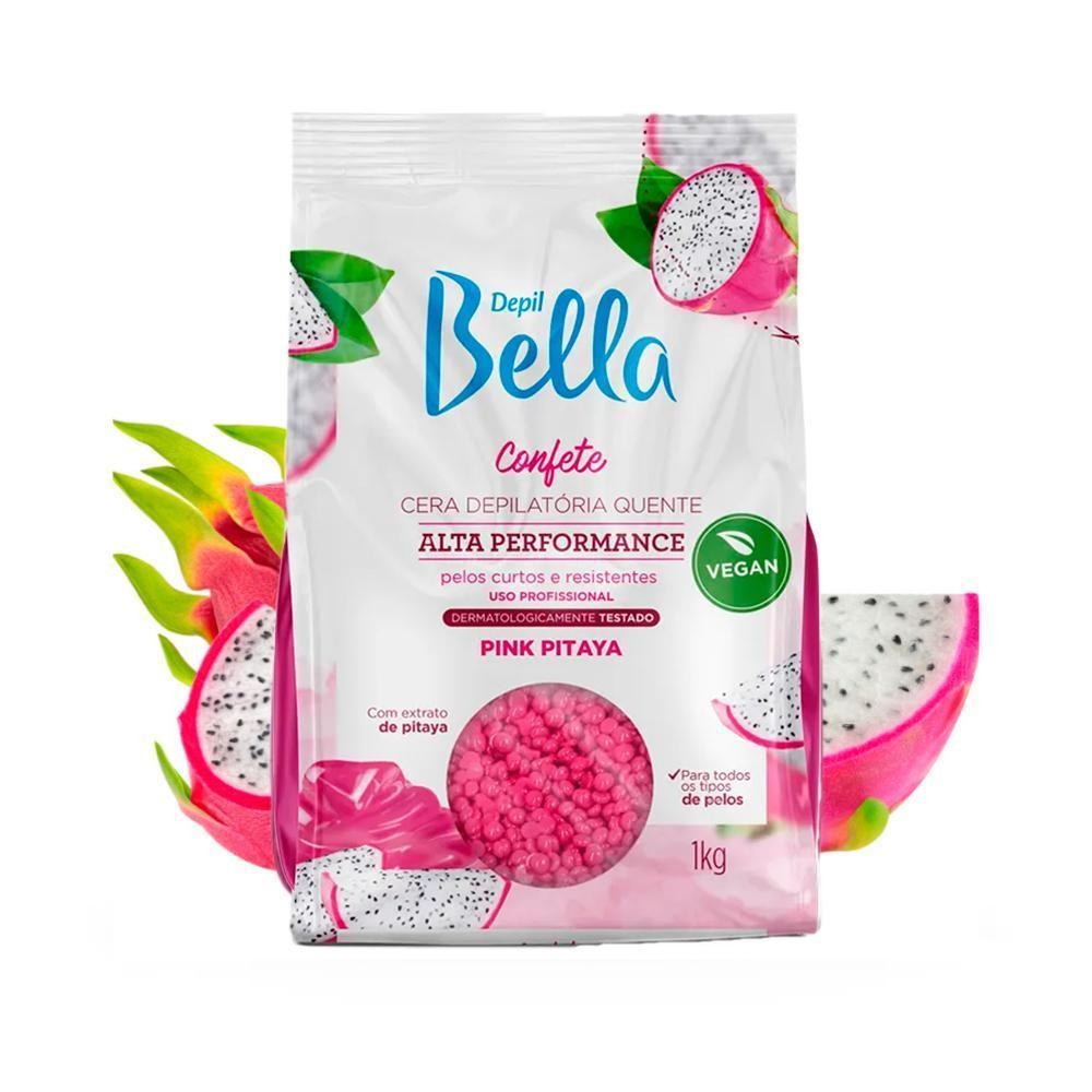 Kit 3 Unidades Cera Quente Depilatória Depil Bella Confete Alta Performance Pink Pitaya 1kg · foto 2