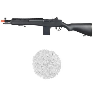 Kit Rifle AirSoft M14 M305F Spring 6mm Preta - Double Eagle + 2000 Esferas 0.12g em Oferta na Shopee