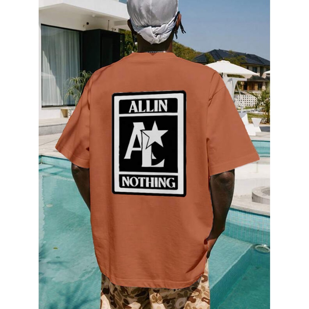Camiseta Oversize Streetwear Ombro Caído Blusa Manga Curta Feminina All In Nothing Urbano Old School