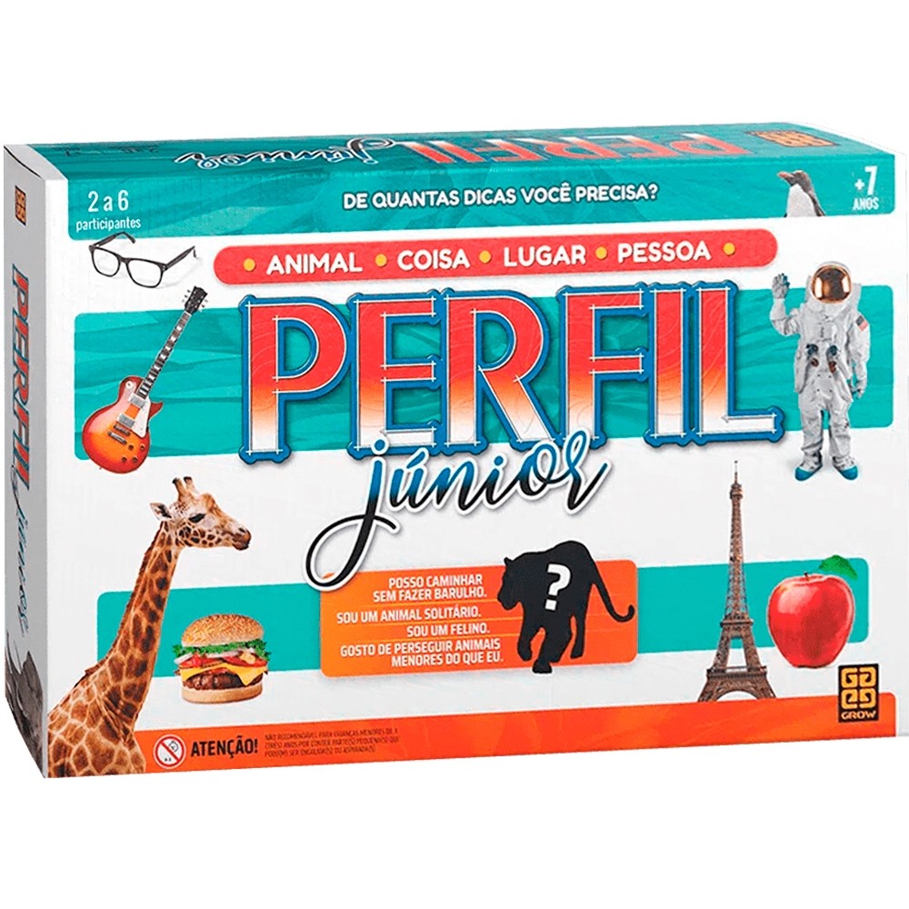 JOGO DE TABULEIRO PERFIL JÚNIOR GROW 200 CARTAS MESA DICA PERGUNTA FAMÍLIA DIDÁTICO DIVERSÃO JR GAME - Hobbies & Collections