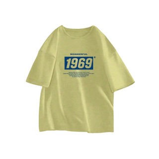Camiseta 1969 Estampado Streetwear Tumblr Larga Unissex Confortável Colorido Longline Aesthetic