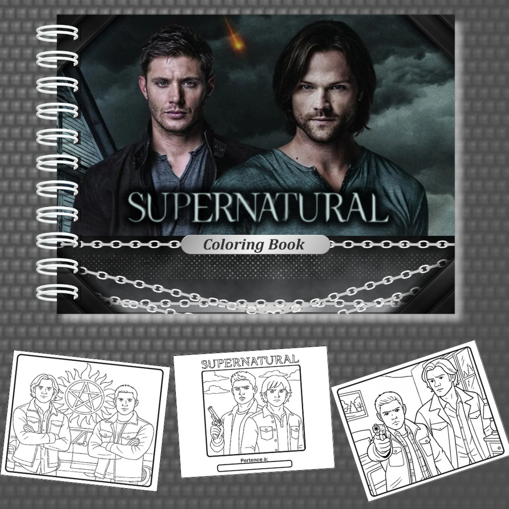 Livro para Colorir Série Supernatural 50 Folhas A5 180g Capa Dura LANÇAMENTO PRONTA ENTREGA