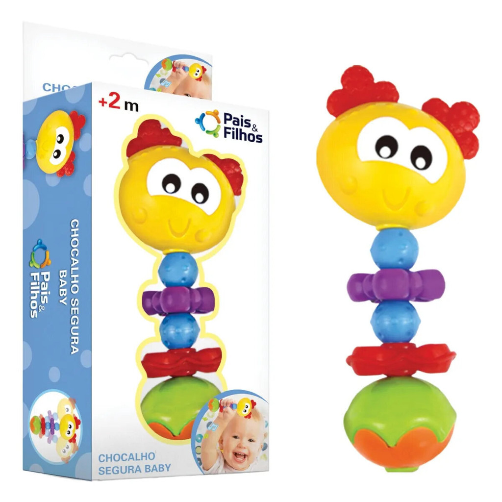 Chocalho Bebê Pais E Filhos Segura Baby em Oferta na Shopee