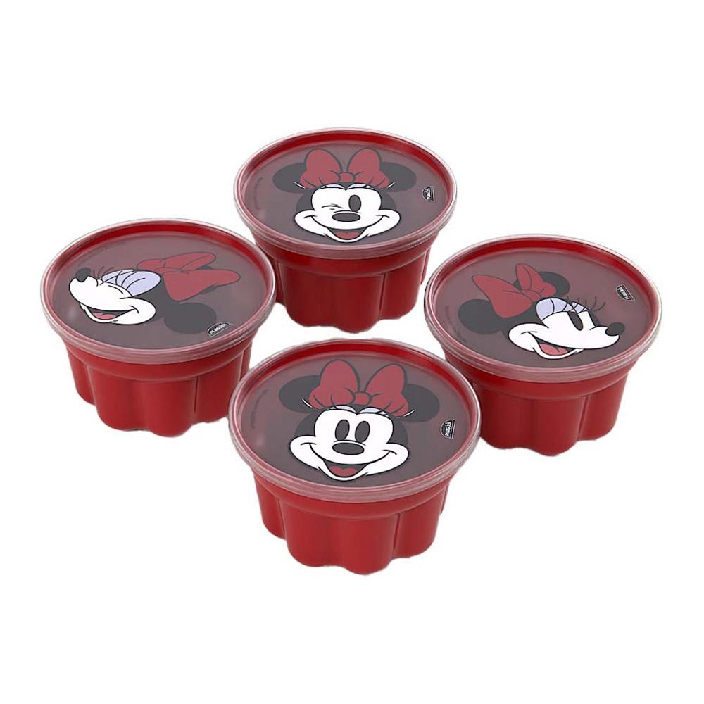 Kit Minnie 4 Potes Forma Gelatina Sobremesa Plasútil em Oferta na Shopee