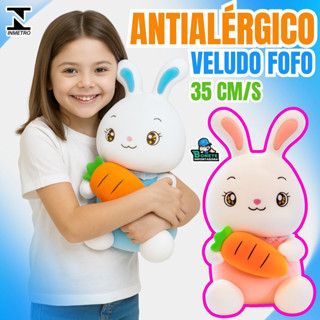 Pelúcia Coelho 35cm Macio Antialérgico com Zíper – Ideal para Gruas e Cestas em Oferta na Shopee
