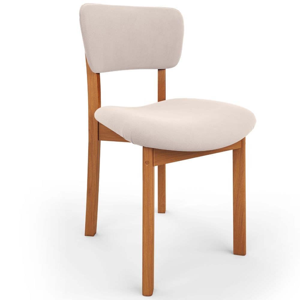 Cadeira Para Sala de Jantar Cozinha Living Estofada Dara L02 Suede Bege - Lyam Decor em Oferta na Shopee
