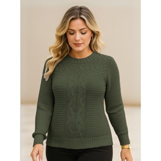blusa de frio feminina elegante sueter tricô lã detalhado moda inverno em Oferta na Shopee
