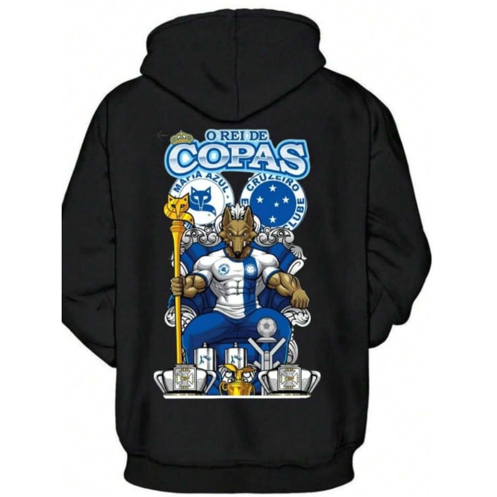 Moletom Cruzeiro Esporte Clube, O Rei De Copas Blusa De Frio Flanelado Casaco Algodão Masculino Futebol Time