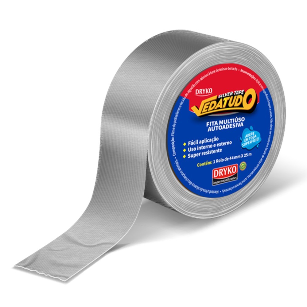 Fita adesiva 44 mm x 25 m - Silver tape Dryko - Stationery