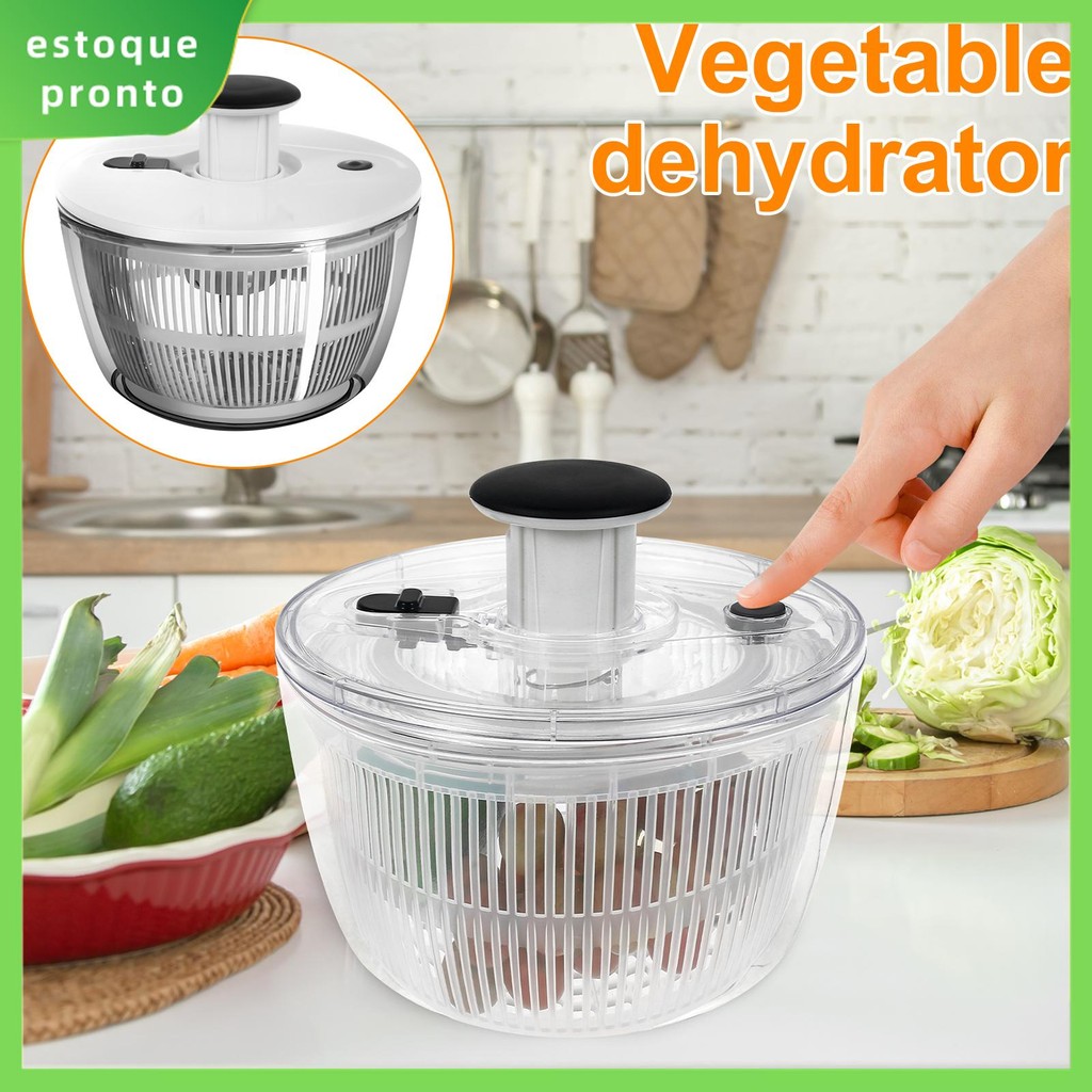 Centrífuga Seca Salada Grande Girador De Salada Transparente Secador De Legumes Com Tampa Prático Grande Capacidade