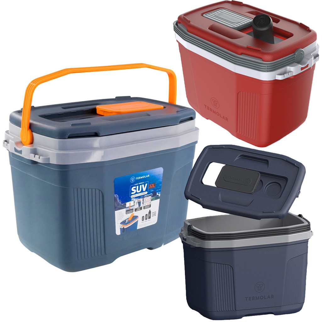 Caixa Cooler Térmico Grande 32 Litros Cabe Até 45 Latas Para Praia Camping Pesca Termolar - Sports & Outdoors