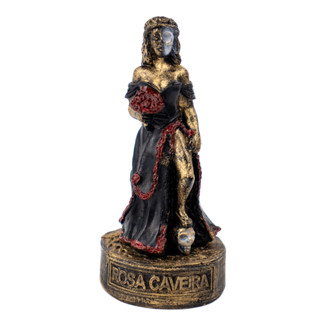 Escultura Rosa Caveira Preta e Vermelha Vintage Resina 10 cm em Oferta na Shopee