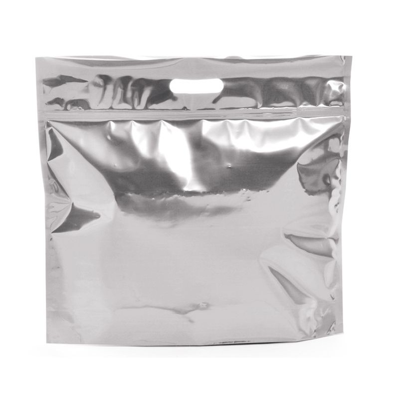 Sacola Metalizada com Zip P 32x40x5cm Prata - 01 unidade - Cromus - Rizzo Embalagens