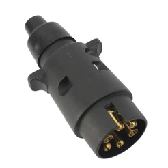 Tomada Engate Reboque Macho 6 Polos Preto Bivolt Conector Cobre Completa Carretinha Carreta