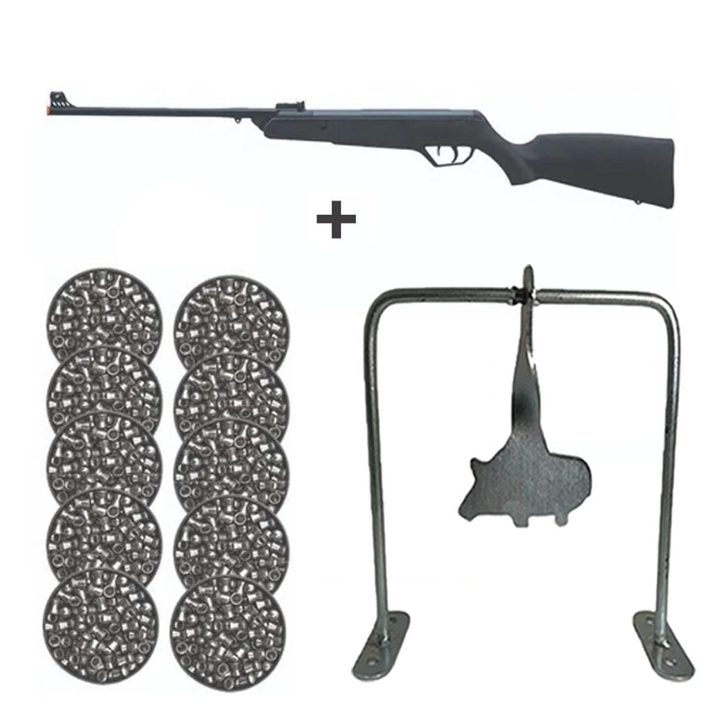 Carabina de Pressão New Jade Oxidada 5.5mm - CBC + 10 Chumbos + Alvo Javali em Oferta na Shopee