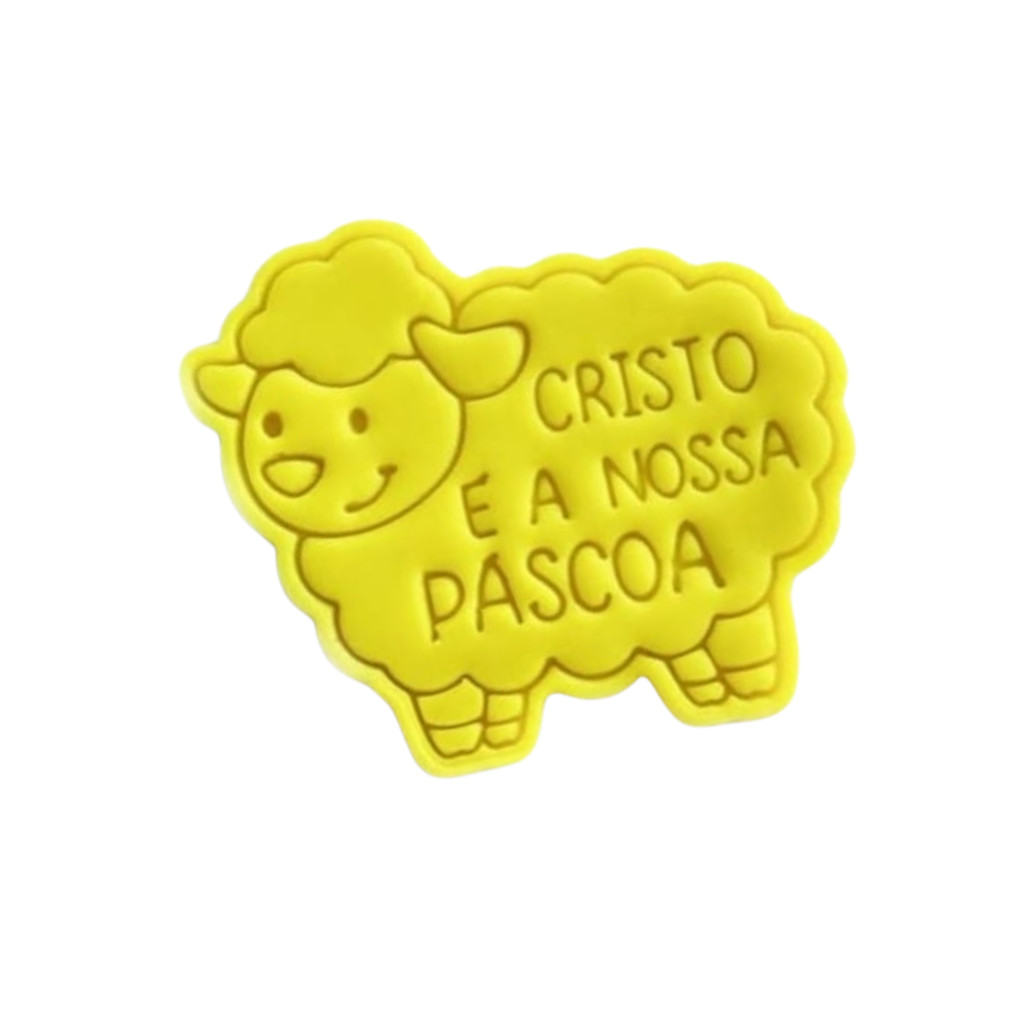 Cortador Ovelha Cristo é a Nossa Páscoa 6x7CM em Oferta na Shopee