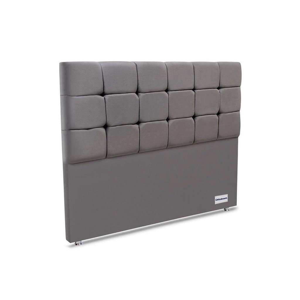 Cabeceira Cama Box Estofada Piave Linho Queen - Linho Cinza - Ortobom