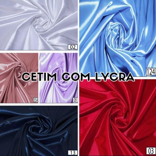3 Metros Tecido Cetim Com Lycra Elastano - Várias Cores (3m x 1,47m) em Oferta na Shopee