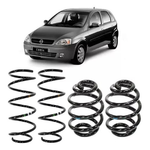 Kit 4 Molas Corsa Joy / Maxx / Premium 2004 a 2012 + Frente Montana – Suspensão Reforçada