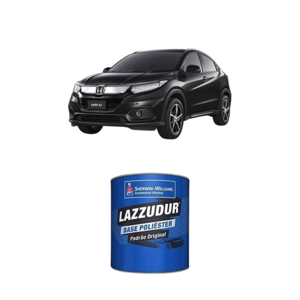 TINTA AUTOMOTIVA POLIESTER PRETO CRISTAL PEROLIZADO 2009 HONDA 900ML LAZZUDUR