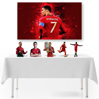 Kit Festa Cr7 Painel + 5 Displays Mdf 3mm Decoração Barato Aniversário Cristiano Ronaldo em Oferta na Shopee