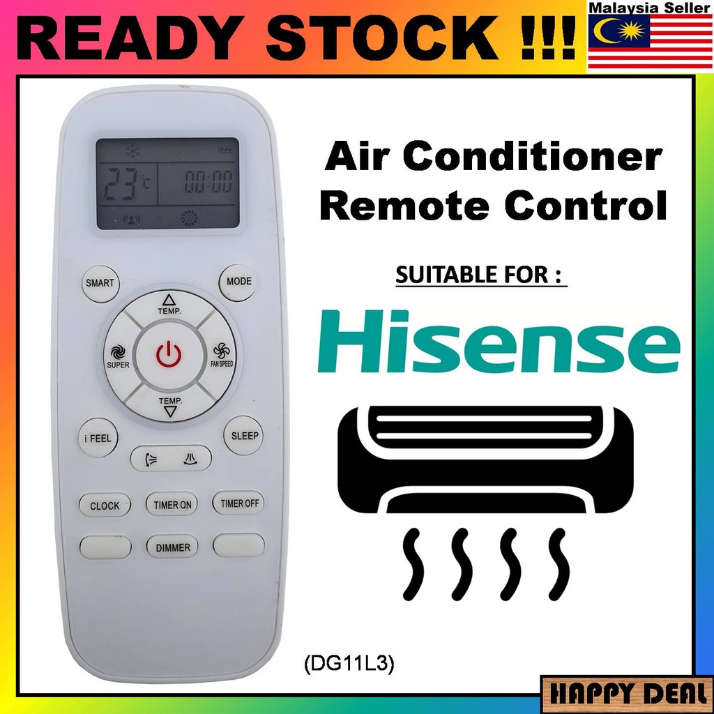 Substituição De Controle Remoto Do Ar Condicionado HISENSE Air Cond Aircon Aircond em Oferta na Shopee