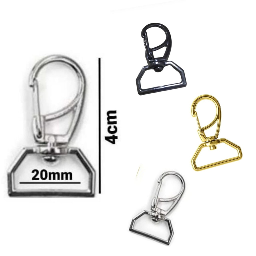 Mosquetão para Bolsa 20mm Prata ou Dourado 2cm para Bolsas - 10 UNIDADES- em Oferta na Shopee