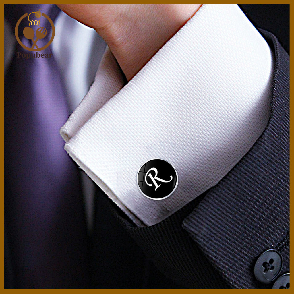 1 Par De Abotoaduras De Camisa Leve , Acessório Personalizado , 26 Letras , Fantasia Az , Artesanato Requintado