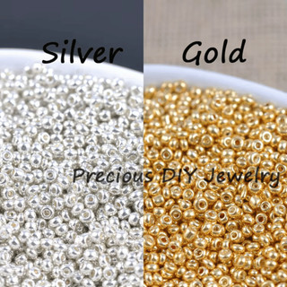 Miçanga Não escurece 15g Aprox 220peças Ouro/ Prata 3.6mm - 6/0 Contas espaçador de Vidro para jóias artesanais DIY