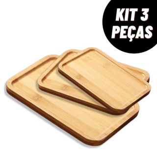 Kit de Bandeja de Bambu para Café Chá Petisqueira Condimentos e Mesa Posta em Oferta na Shopee