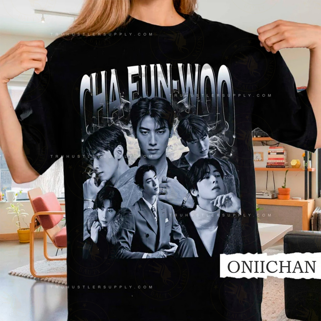 Camiseta Unissex Masculina e Feminina Algodão Cha Eun Woo 90's Estilo Kpop unissex em Oferta na Shopee