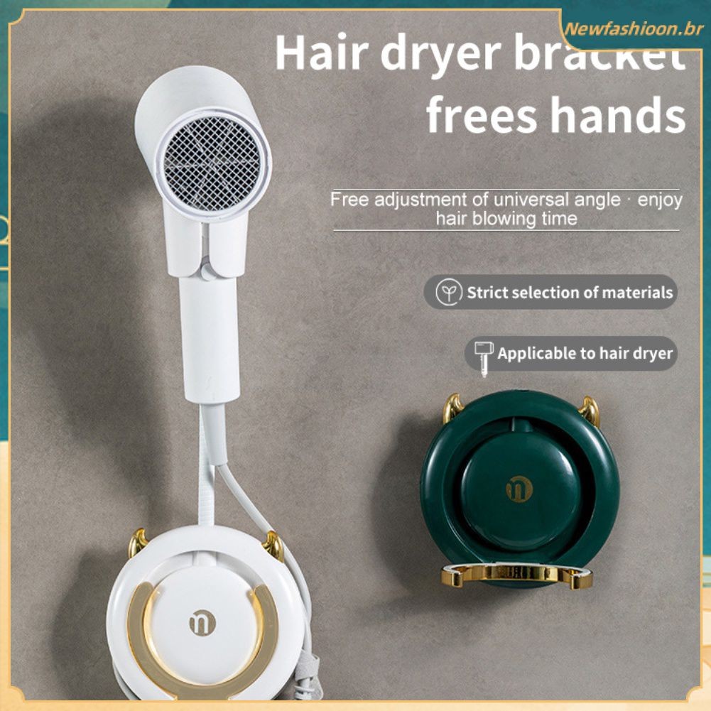 Suporte Universal Para Secador De Cabelo , Sem Perfuração , Montado Na Parede , Ajustável , Preguiçoso , Acessório De Ba em Oferta na Shopee